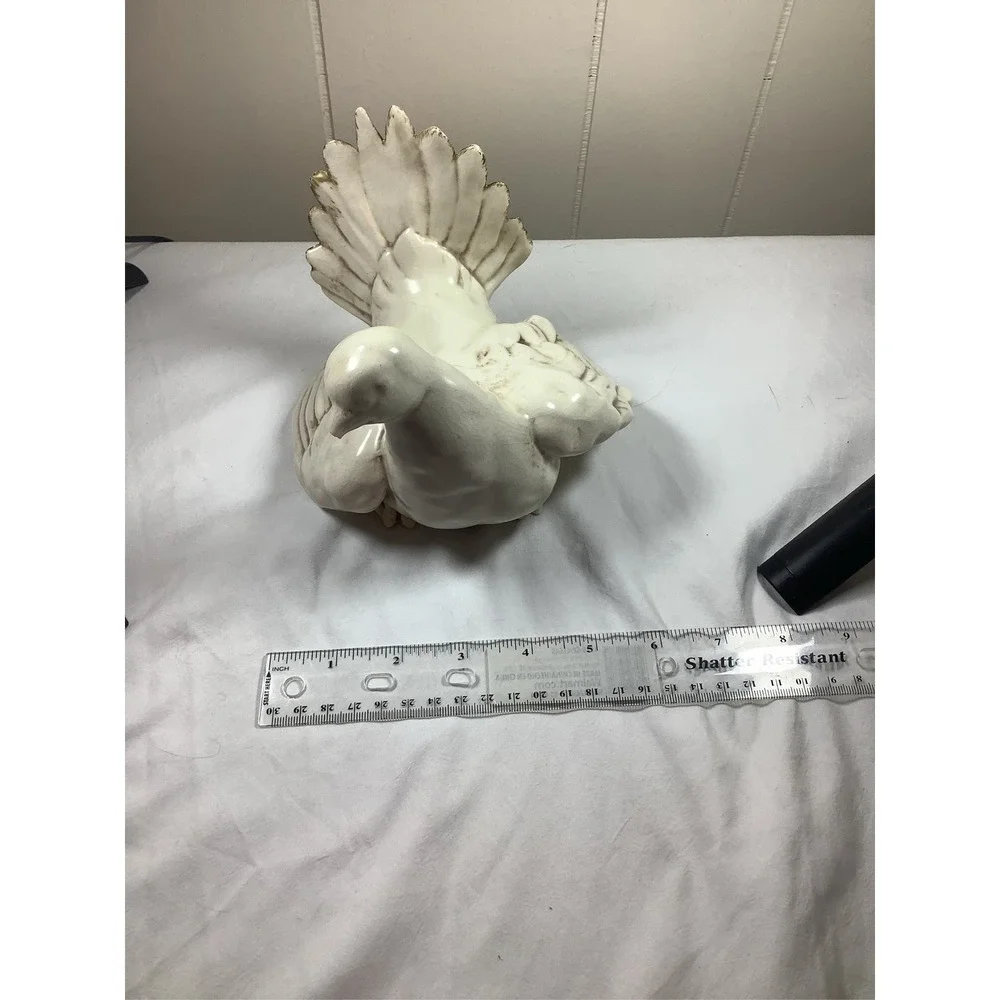 White Ceramic Dove Pigeon Bird Statue MCM‎ 11